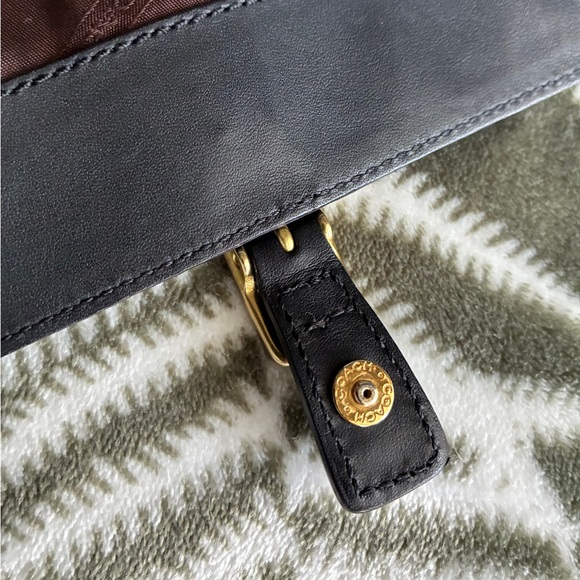 Coach Black Leather Crossbody with Gold-Tone Buckle - Picture 15 of 16